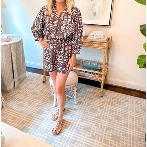 Willa Story Palmer Lined Pullon Pocket Shorts in Brown Multi Tribal WS4010-1 XS - Picture 4 of 11